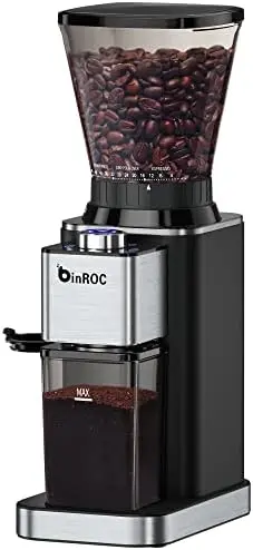 

Conical Burr Coffee Grinder with 48 Grind Settings, Anti-static Adjustable Electric Coffee Bean Grinder for 2-12 Cups (Premium S