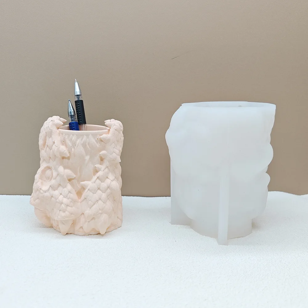 Силиконовая форма сделай сам в виде головы дракона для суккулентов горшке