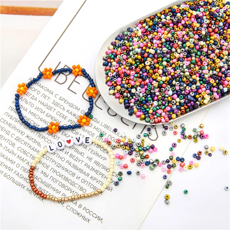 

1000Pcs 3mm Baking Paint Glass Seed Beads Plating Spacer Beads for Jewelry Making Diy Necklace Bracelets Loose Bead Accessories