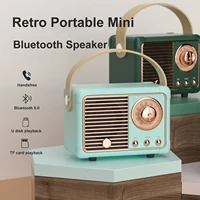new fashion bluetooth retro speaker mini portable wireless bluetooth sound box support tf card for outdoor camping phone home pc