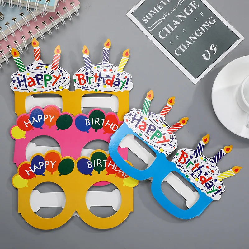 

48pcs Party fun atmosphere cartoon children birthday paper glasses party decoration cake decoration