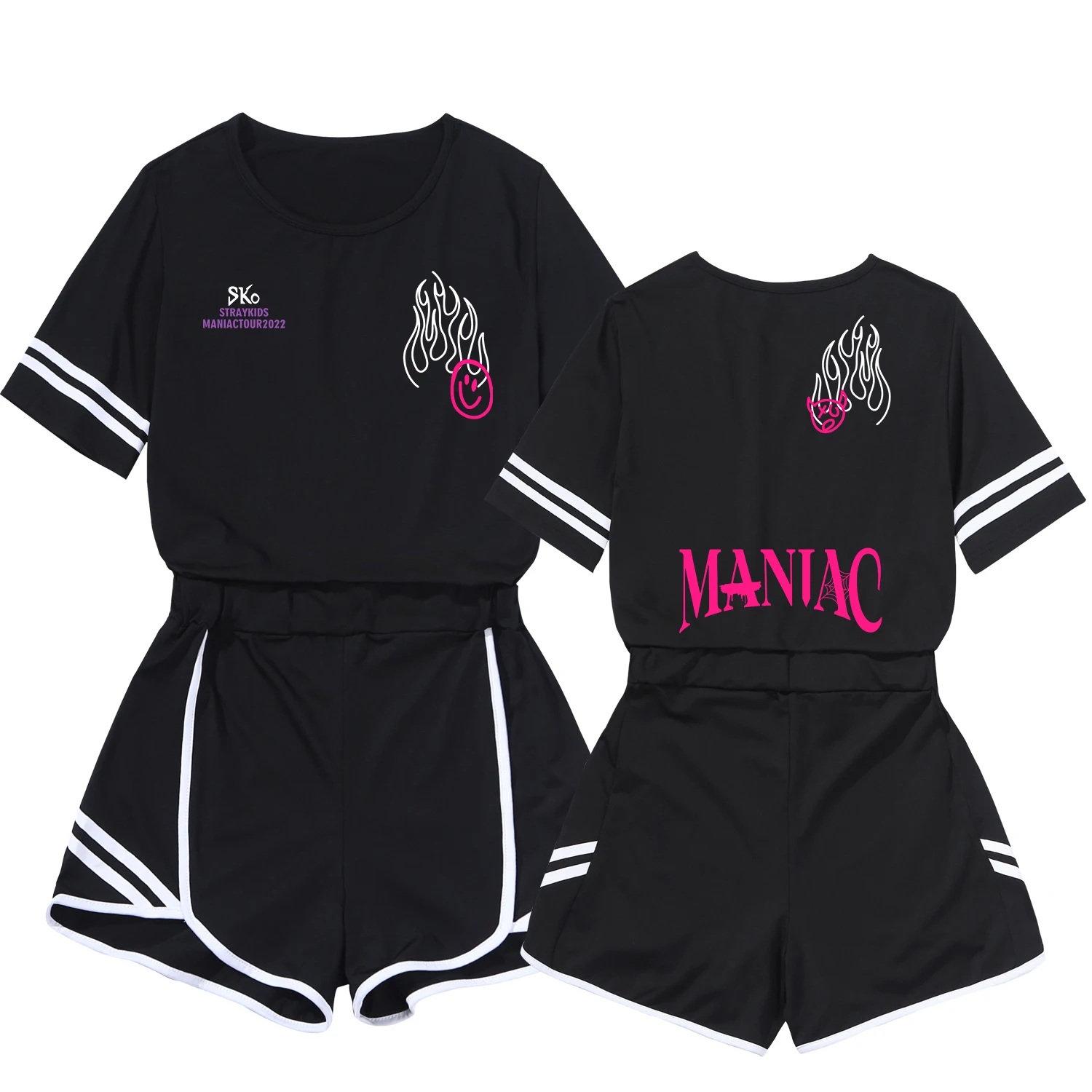 Stray Kids Kpop Two Piece Set Women Straykids Pity Twinset Motion MANIAC Suit-dress Leisure Time Self-cultivation Short Skirt