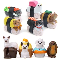resin crafts dog molds garden animal outdoor food dogcat figurines miniature dog ornament set lovely cat figures