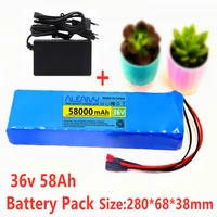 e bike battery 10s3p 36v 58ah 18650 li ion battery pack 600w high power and capacity 42v motorcycle electric scootercharger