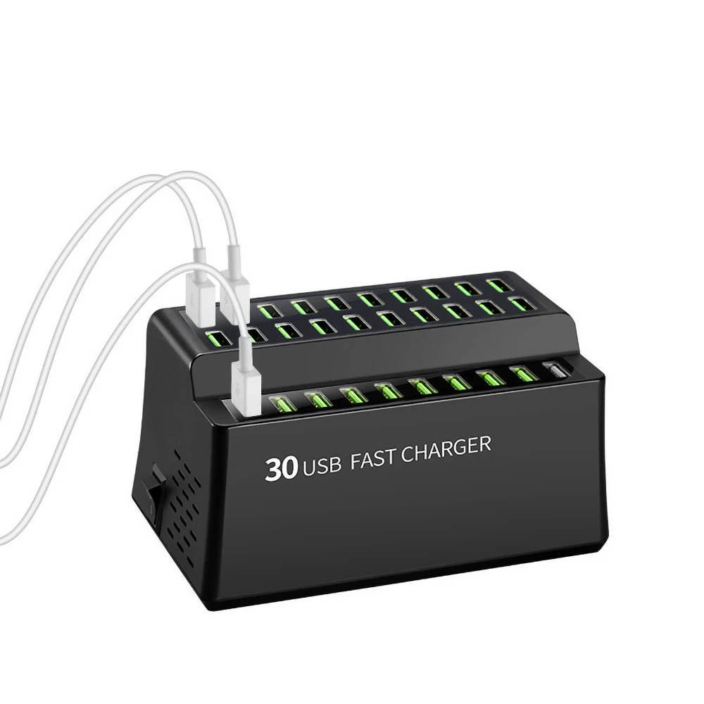 

Зарядное устройство с несколькими USB-портами, 180 Вт, 30 портов