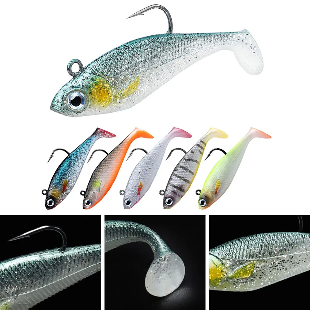 

Outdoor Sports Lures Soft Plastics TRUSCEND Lures 15.5*14*1cm 6pcs/set BKK Hook Soft Baits Bucktails Dummy Baits