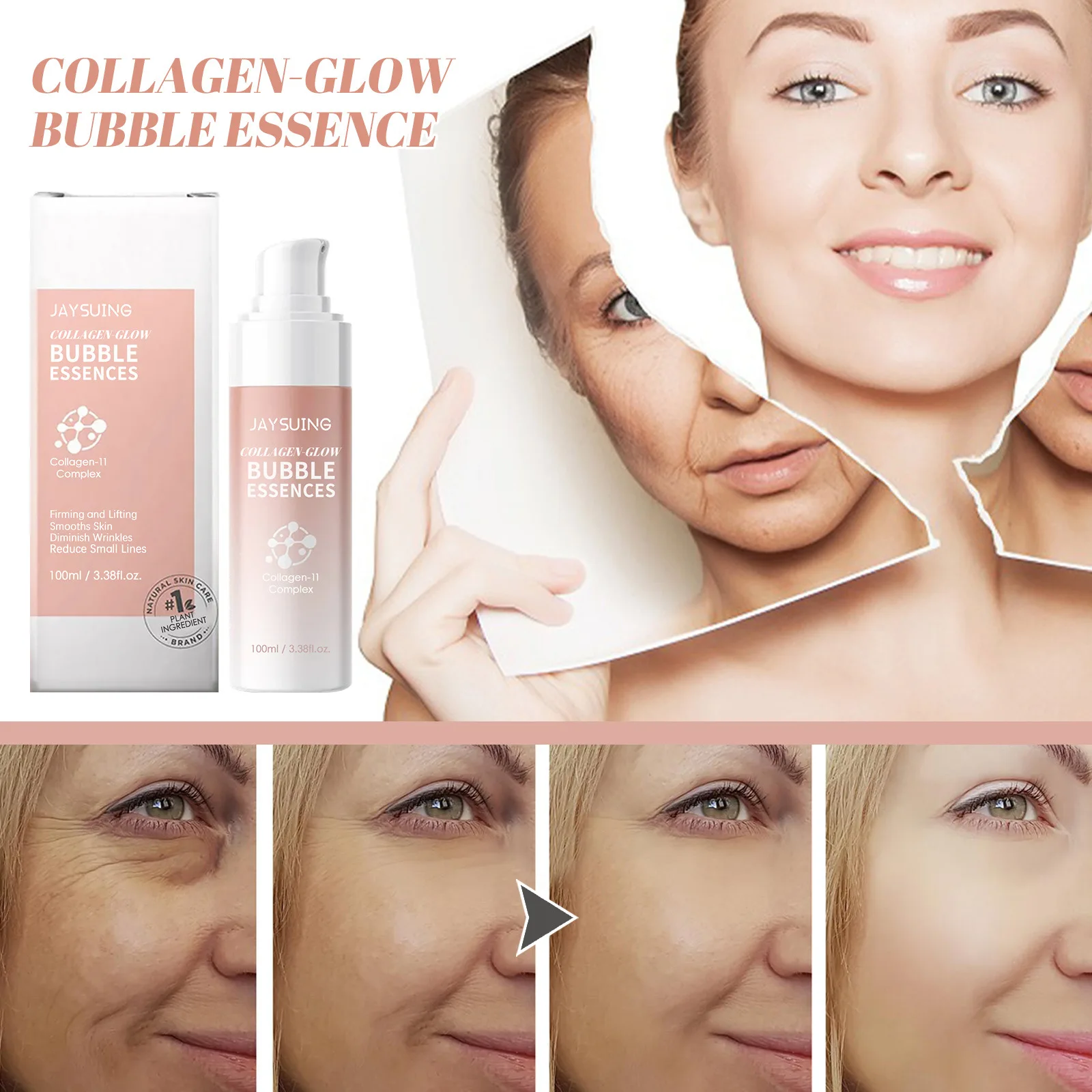 

Collagen Light Bubble Essence Repairs Dull, Firm Facial Skin, Anti-wrinkle, Moisturizing and Beautifying Essence