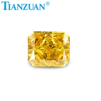 high quality yellow diamond color loose cz stone cubic zirconia stone synthetic gems beads jewelry making