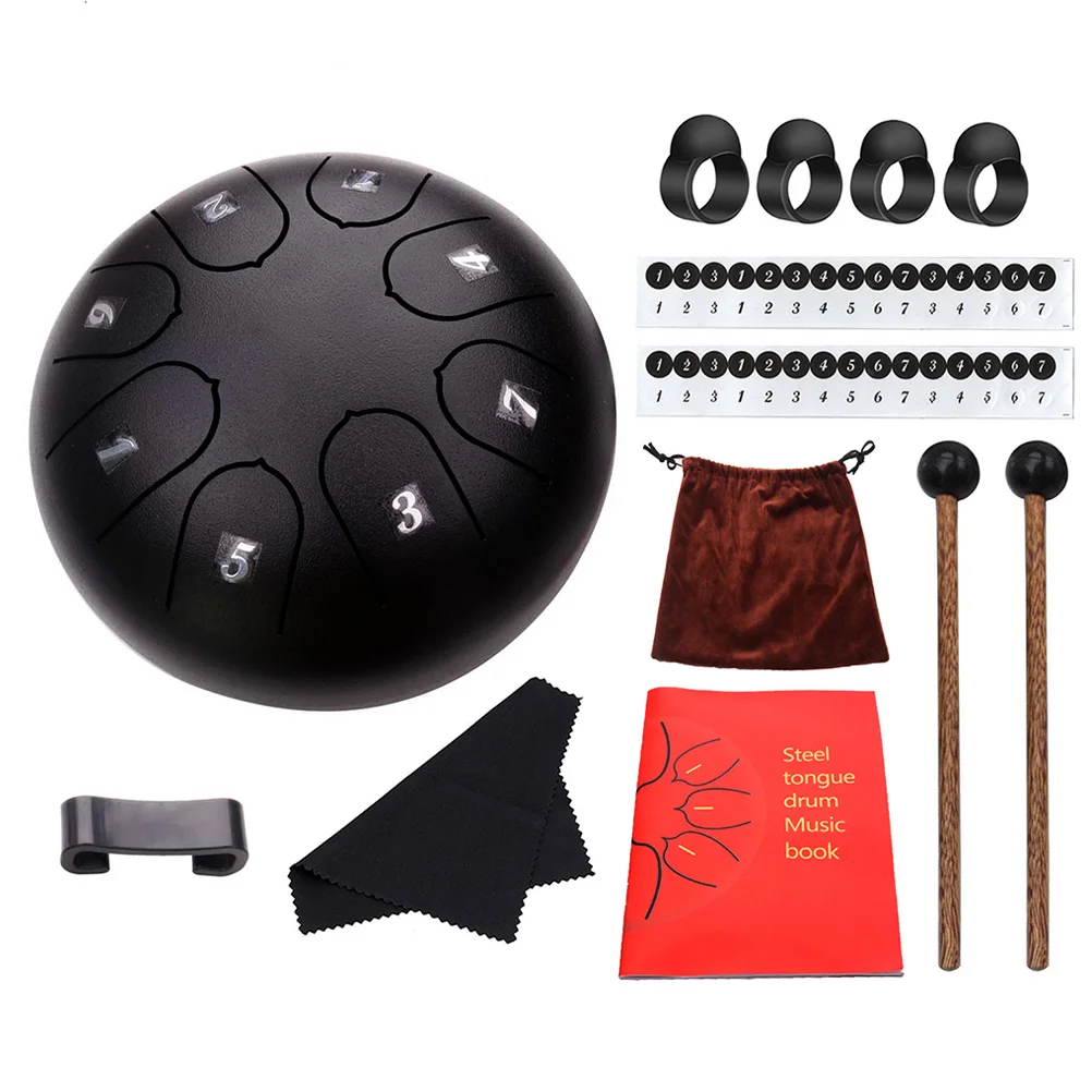 

13Pcs Steel Tongue Drum Kit 6 Inches 8-Tones Drum Percussion Instrument Gift