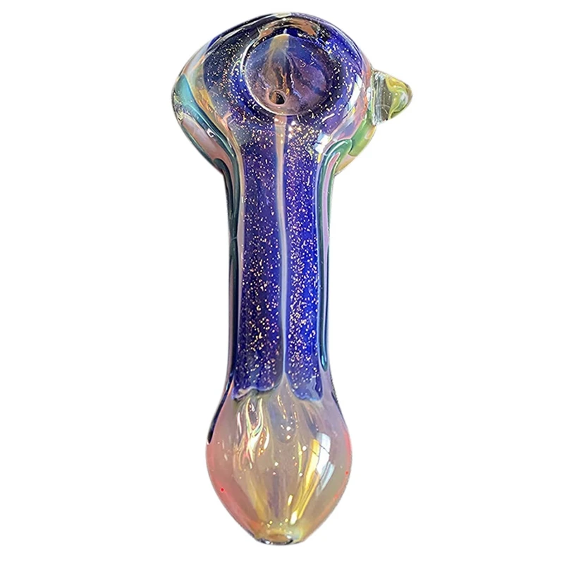 

High Borosilicate Glass Color Stripes Portable Glass Hand Spoon Decoration Ornaments Magic Decoration Crafts