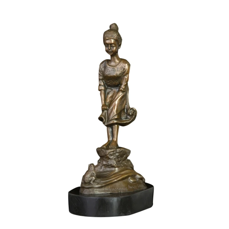 

PY-624 Casting Bronze Artwork Beautiful Dancing Girl Statue Sculpture Bronze Figurines Girl Ornament Copper Statue