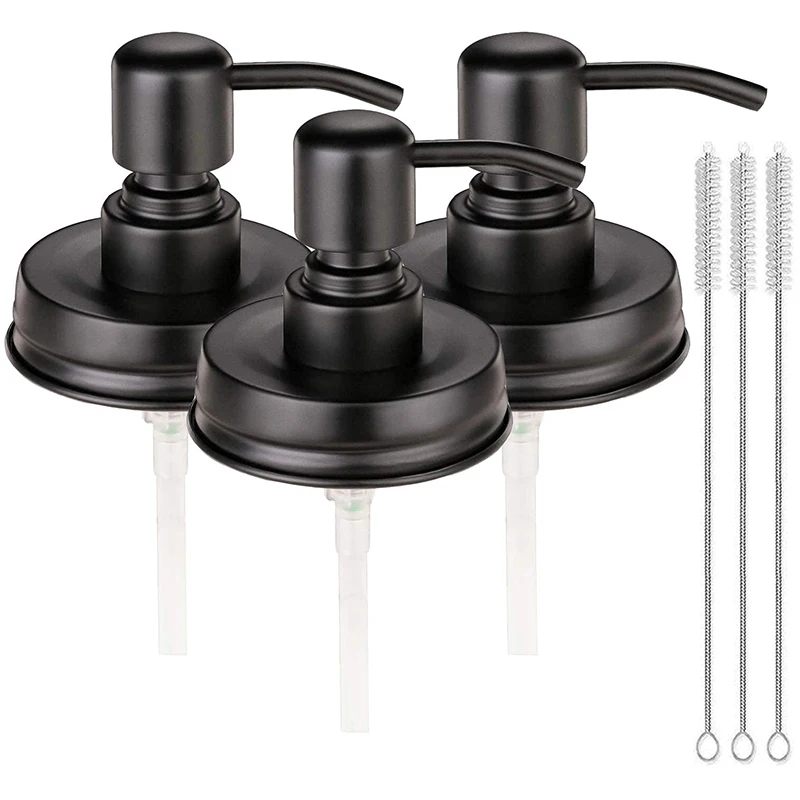 

Soap Dispenser Lids,Rust Proof Pump And Lid Replacement For Mason Jars Or Other DIY Lotion Soap Dispensers, 3 Pack