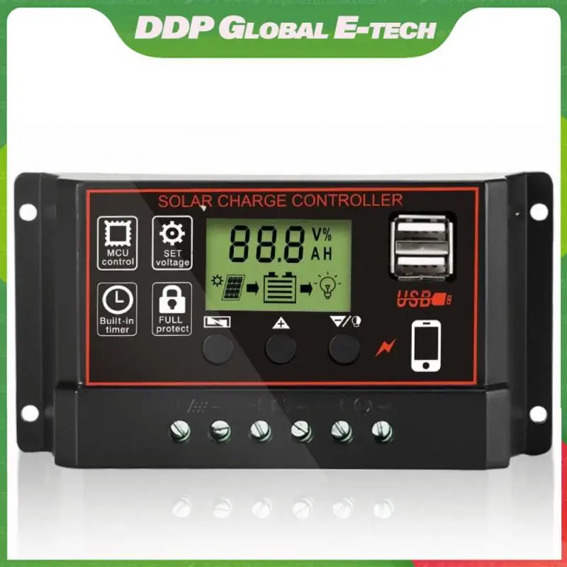 

Intelligent Lcd Display Solar Regulator 12v/24v Auto Panel Battery Regulator Pwm 10a 20a 30a Solar Charge Controller Solar