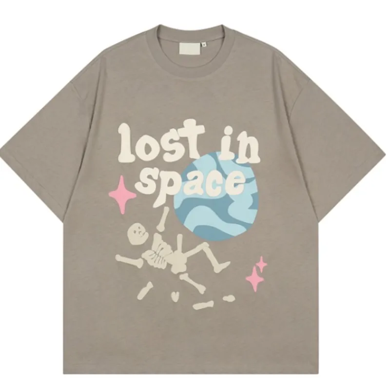 

Men Tshirt Graphic Short Sleeve Oversized T Shirt Lost In Space Gothic Punk Tee Tops Letter Print Streetwear Vintage Clothes 3XL