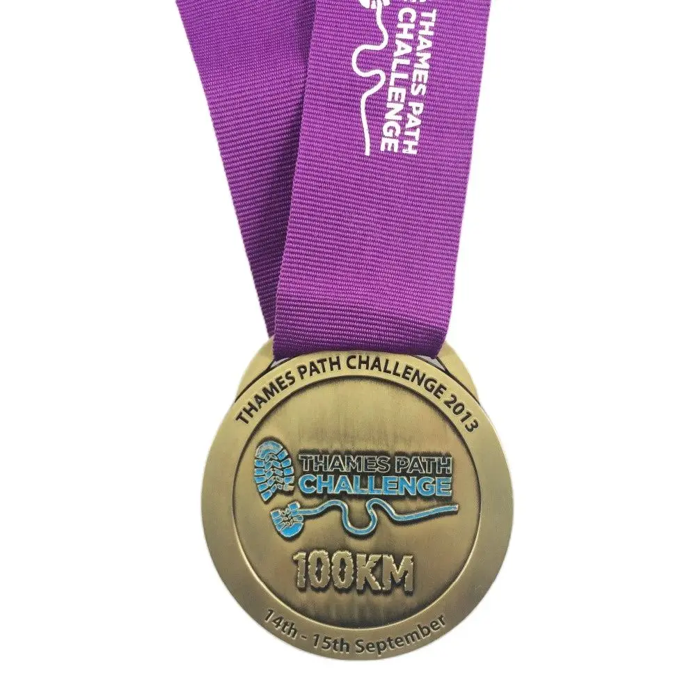 

sports medal in gold/silver/bronze plating in 2.5 inches diameter attached with stock lanyard --300pcs