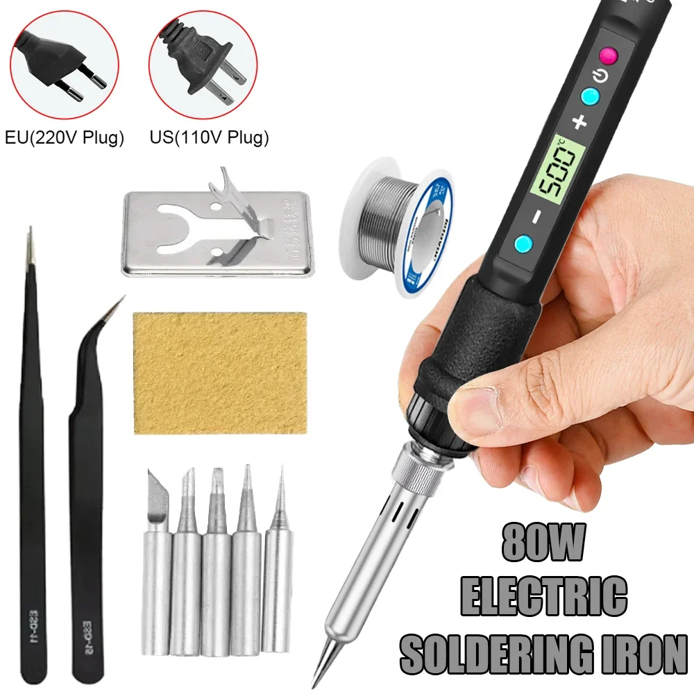 Комплект электронного сварочного аппарата 80 Вт паяльник с регулируемой