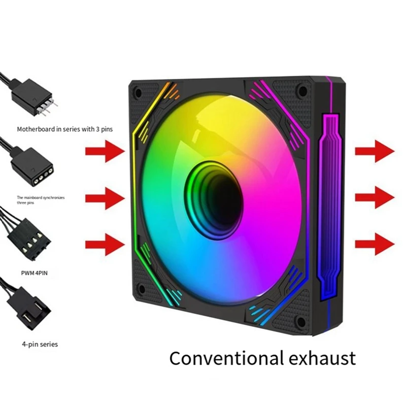 Игровой шкаф RGB вентилятор шасси 120 мм 3D бесконечное зеркало бесшумный вперед