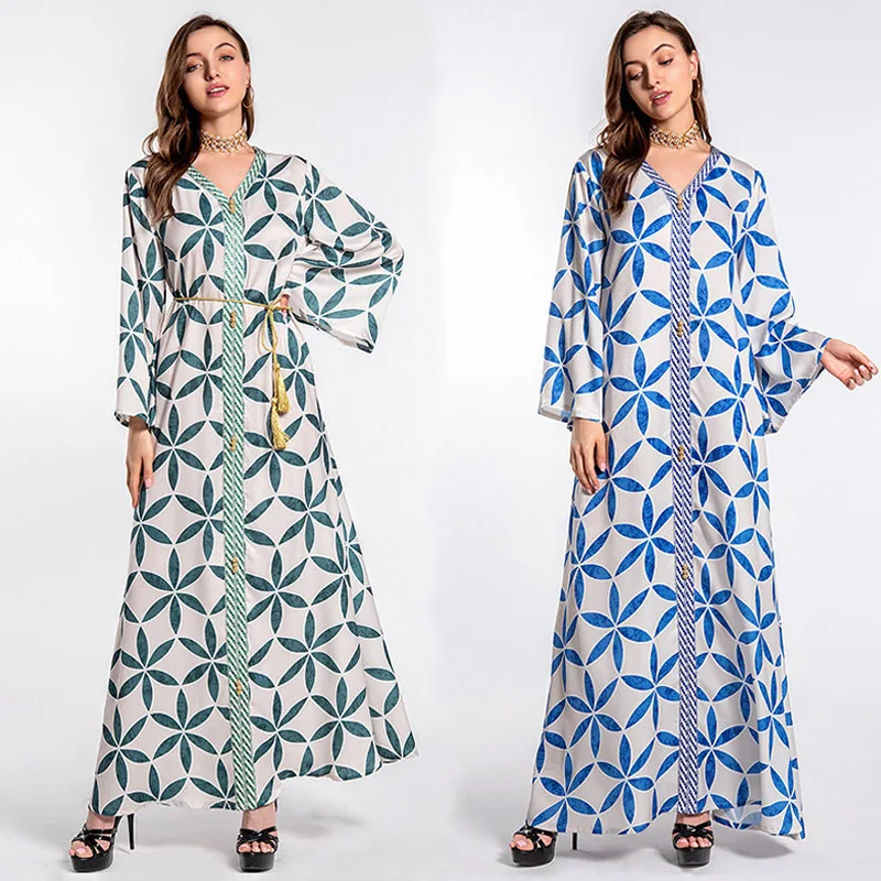 Kaftan Moroccan Abaya Dubai Muslim Long Dress Turkey Islam Djellaba Robe Longue Femme Musulmane African Dresses For Women Caftan