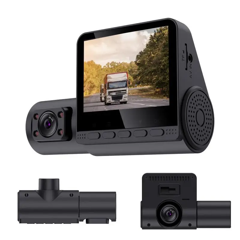 HD 1080p Dashs Camera 360 Rotating Triple Dashs Cam For 170Wide Angle Waterproof Night Vision Security Cam Recording
