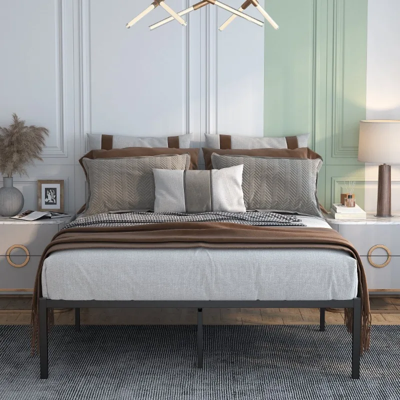 

Queen Size Metal Bed Frame 18" High Beds Frames with Storage