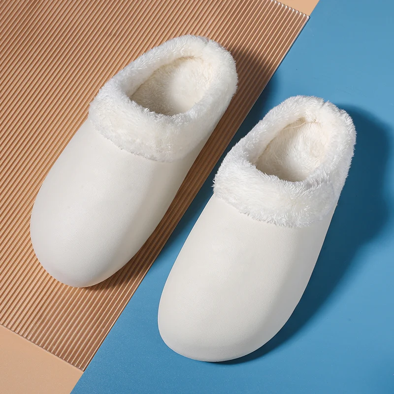 

Fujeak New Design Waterproof Autumn and Winter Cotton Slippers Men and Women Plush Warm Slippers Indoor Non-slip Cotton Shoes