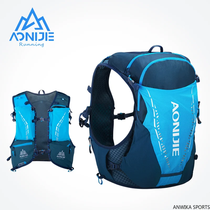 SM Size AONIJIE C9103S Ultra Vest 10L Hydration Backpack Pack Bag With 2pcs 420ml Soft Water Flask Hiking Trail Running Marathon