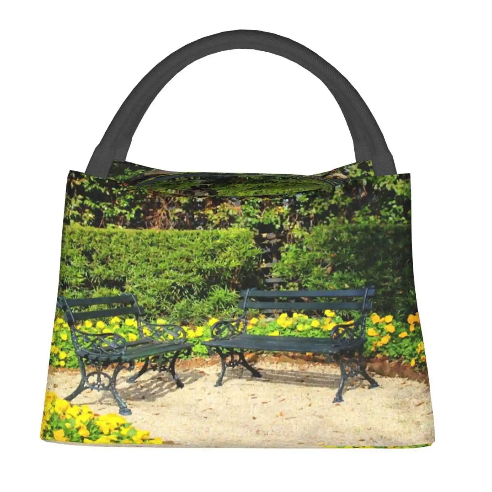 

Портативная обеденная сумка с желтым маком, теплоизолированный тоут для обеда, с желтыми цветами, маком, цветущим растением