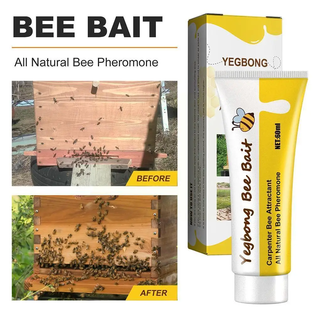 

60ML Bee Bait Bee Swarm Commander Lure Bait Bee Cage Tools Swarm Bait Kit Trap Bee Beekeeping Attractant Lure Beekeeper E1J5