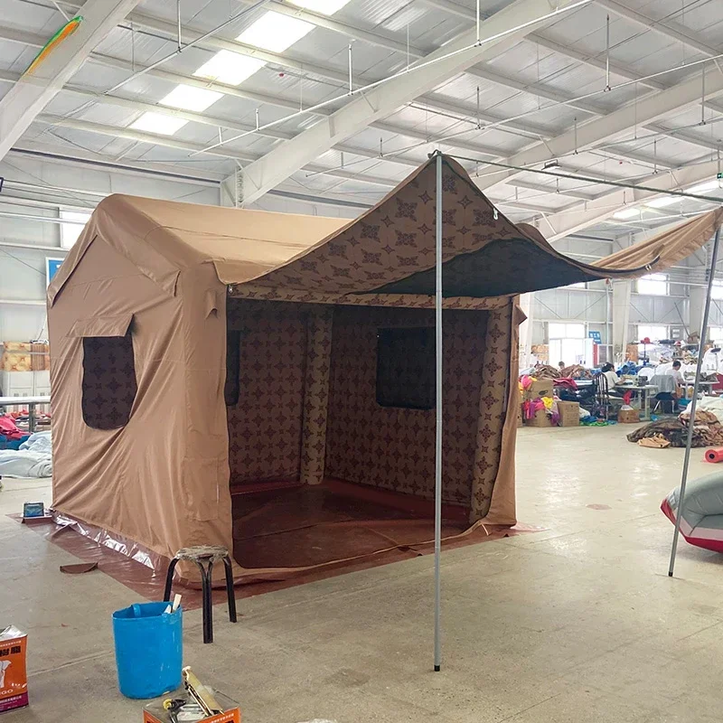 Воздушная палатка надувная для кемпинга уличная парусиновая водонепроницаемая