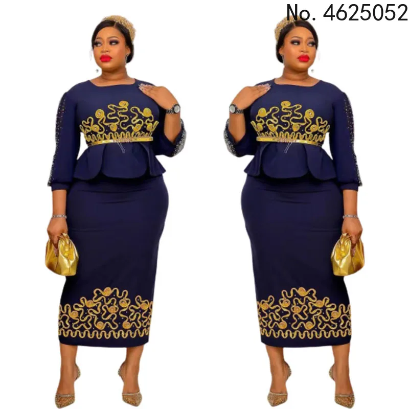 

2 Piece Sets African Dresses For Women Bodycon Mermaid Sexy Maxi Dress Elegant Wedding Gowns Ankara Long Dress 2022 New Robes