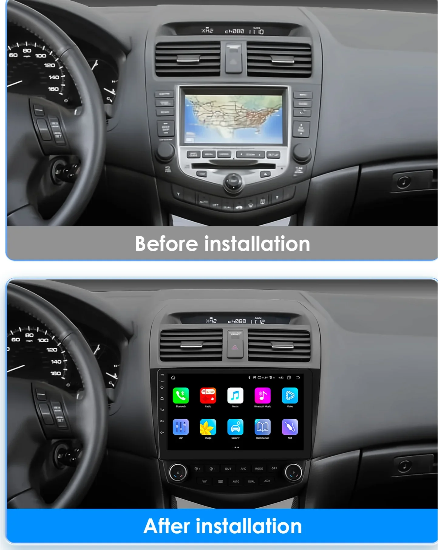 Мультимедийный автомобильный радиоприемник Android для Honda Accord 7 2003-2007 Carplay Wifi GPS