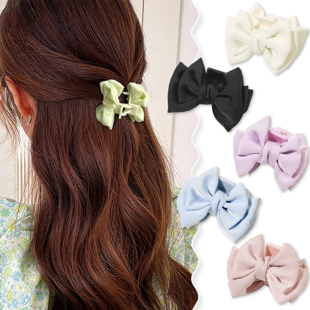 

1 Pcs Fashion Sweet Double Bow Small Hair Clip For Women Cute Claw Clip Korean For Girls Barrette Hair Accessories Headwear