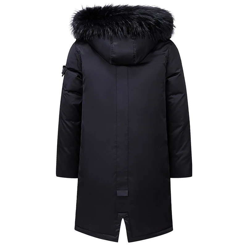 2022 Winter Male Casual Long Parka Overcoat Outdoor Multi Pocket Warm Thick Men White Duck Down Jacket Hooded Puffer Coats