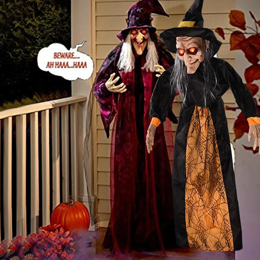 Хэллоуин подвесное украшение ведьмы со звуком и действий голосовое управление