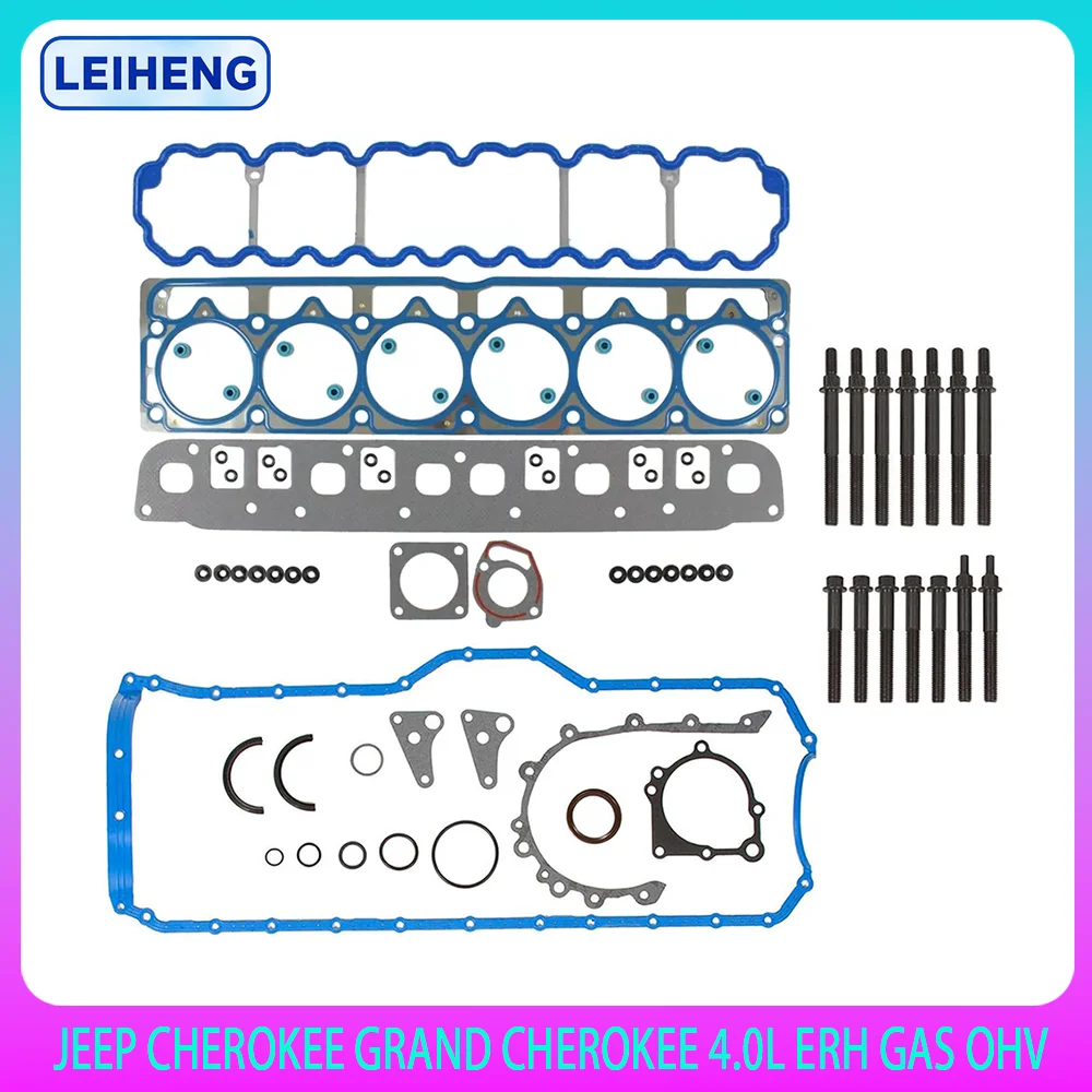 

Полный комплект прокладок и болтов подходит для JEEP CHEROKEE GRAND CHEROKEE TJ WRANGLER HS9076PT-4 4.0L 4.0 L 12V ERH GAS OHV 99-03