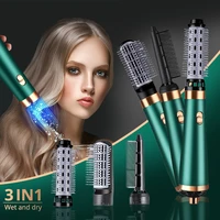 1200w hair dryer hot air brush 3 in 1 hair curler straightener comb curls one step hair styling tools electric ion dryer brush