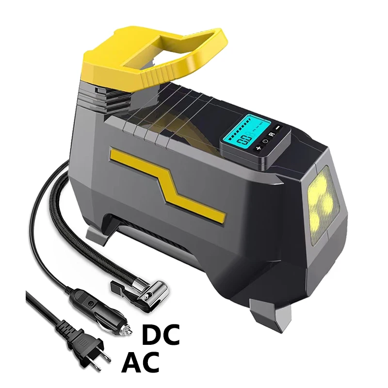 Car Tyre Inflator Air Compressor Dual Power 110V-230V AC/DC 12V Digital Portable Electric Air Pump for Car Motorcycle Bicycle
