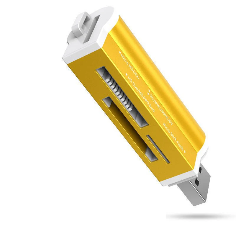 Мини-считыватель карт из сплава USB 2.0 4 порта MS M2 PRO DUO Micro SD/TF SDHC MMC DV устройство