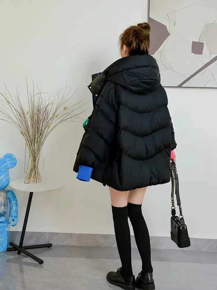 Oversized Winter Women Jacket Long Sleeve Puffer Jacket Parka Warm Cotton-padded Jacket Thick Coat Korean Fashion Snow Clothes