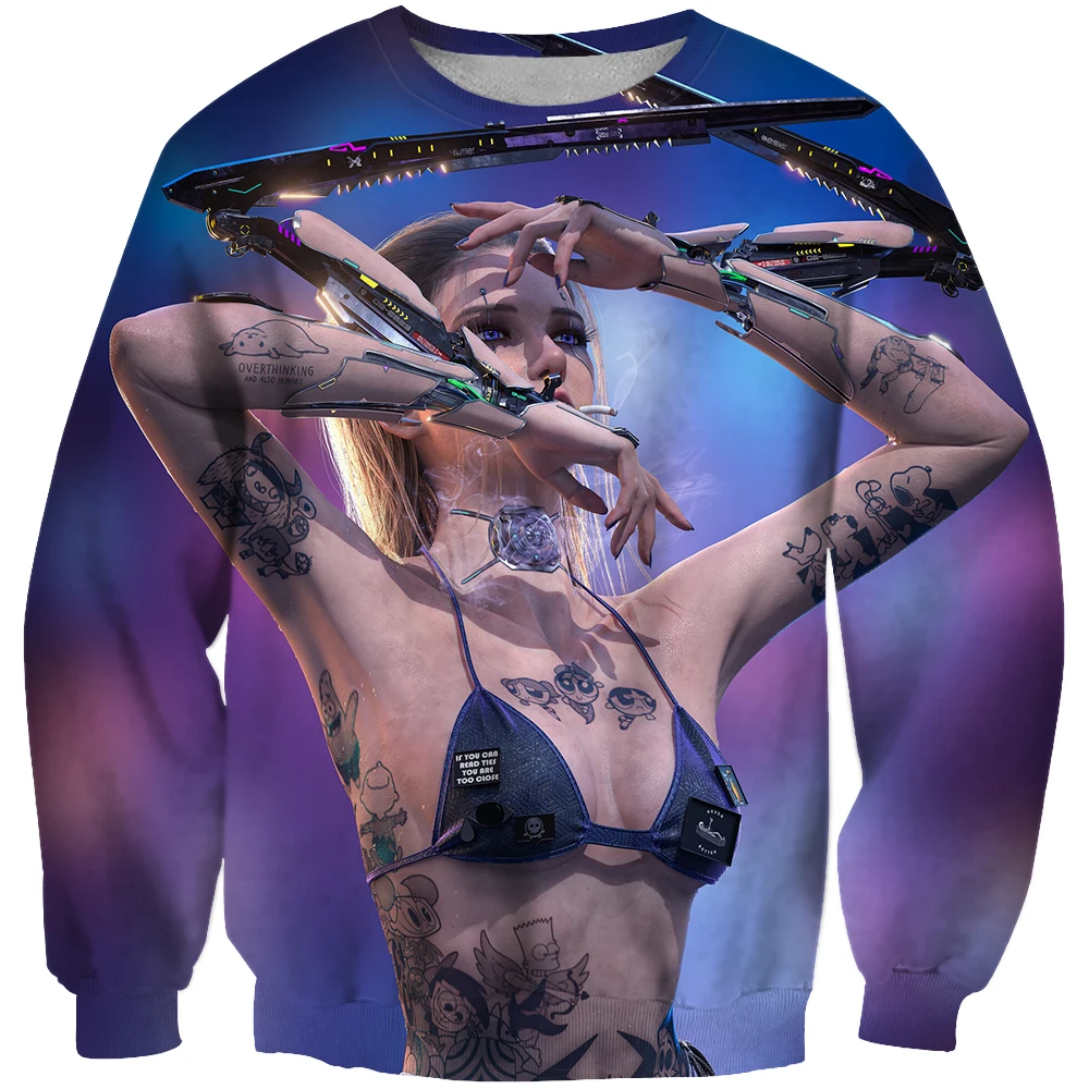 

Уличный модный мужской пуловер в стиле Харадзюку с принтом в виде механических татуировок для женщин и женщин, новая осенняя одежда, 2020