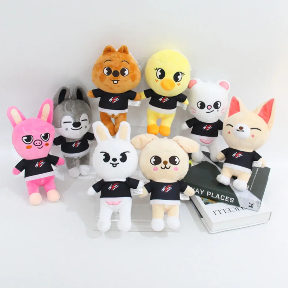 

8PCS Skzoo Plush Toys Stray Kids Cartoon Stuffed Animal Plushies Doll Bbokari Leebit Wolf Chan Puppym Children Adults Fans Gift