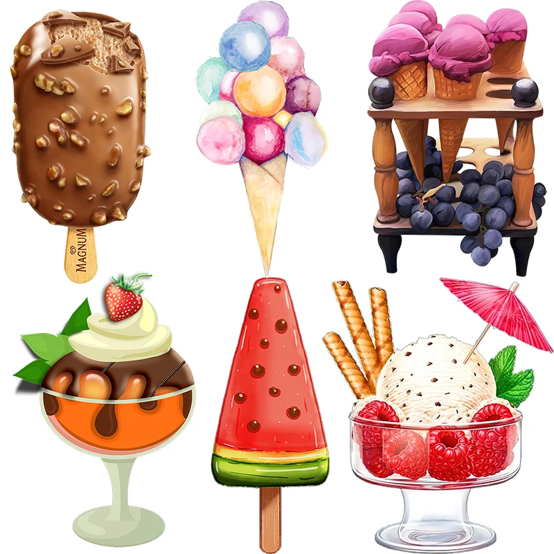 Милый Летний мороженое Three Ratels CP23 десертный магазин наклейки из ПВХ настенные