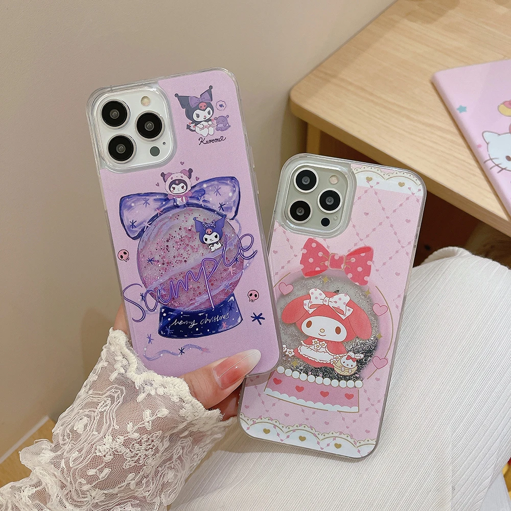 

Kawaii Sanrio Kuromi Mymelody Phone Case for IPhone 14 13 12 11 Pro Max X XR XS MAX 7 8Plus Y2k Girl Anti-fall Back Cover