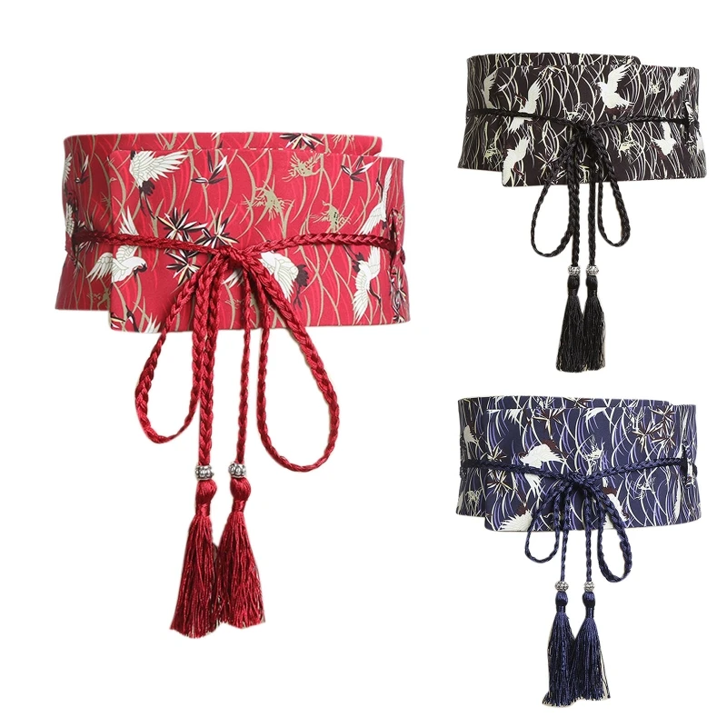 

Women's Japanese Kimono Robe Obi Belt Exquisite Lady Sashes Waist Decorations