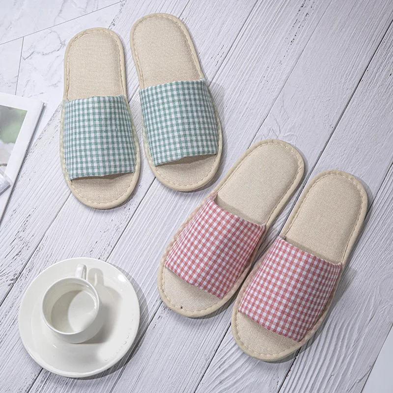

Home Slippers Flip Flops Flax Slippers Indoor Bedroom Women House Shoes Spring Autumn Ladies Footwear Unisex Lovers Flat Shoes