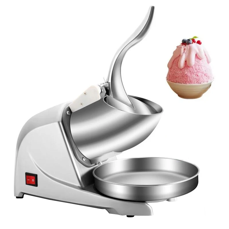 

220V Electric Ice Crusher Shaved Ice Machine Snow Cone Ice Block Breaking Grinder Machine Commercial Ice Slush Sand Maker