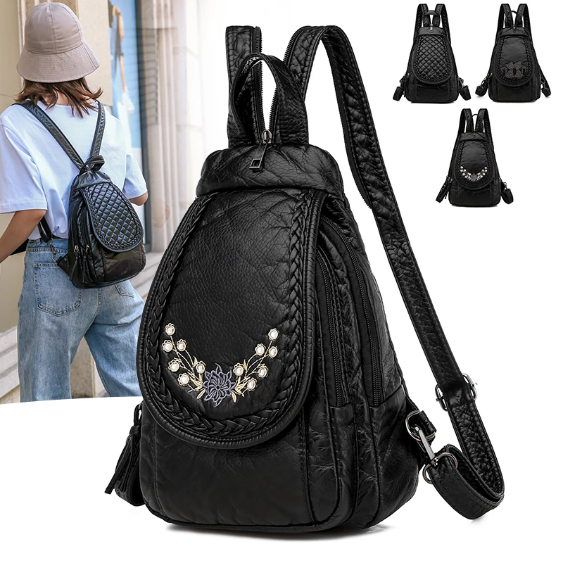 

Высококачественный рюкзак из мягкой искусственной кожи, женские маленькие нагрудные сумки, модная школьная сумка, повседневные сумки на пл...