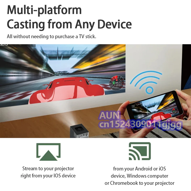 Мини-проектор AUN A40C 3D с поддержкой Wi-Fi