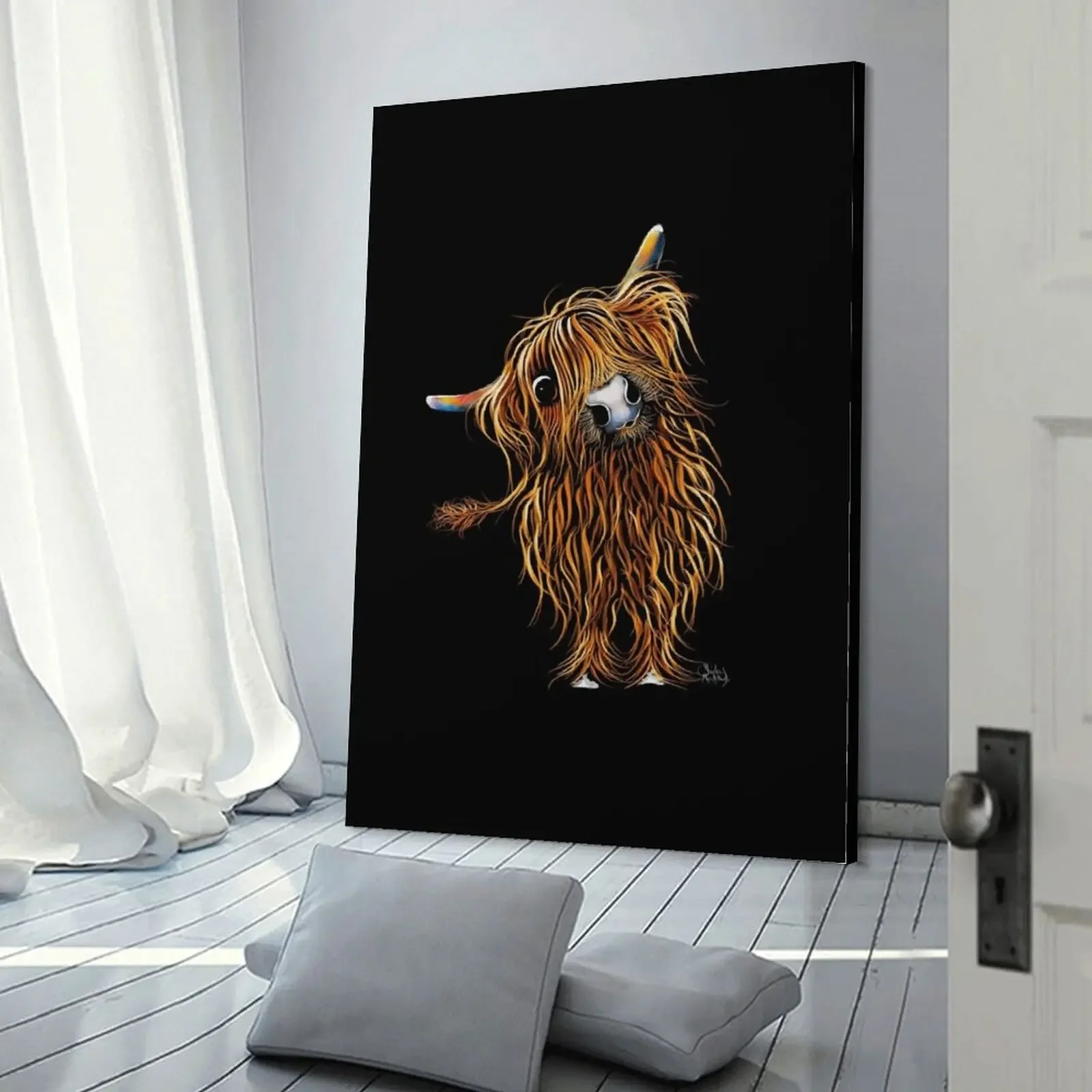 HiGHLaND CoW PRiNT SCoTTiSH ɼoooWeee' BY SHiRLeY MacARTHuR Холст Картина Спальня деко скандинавский