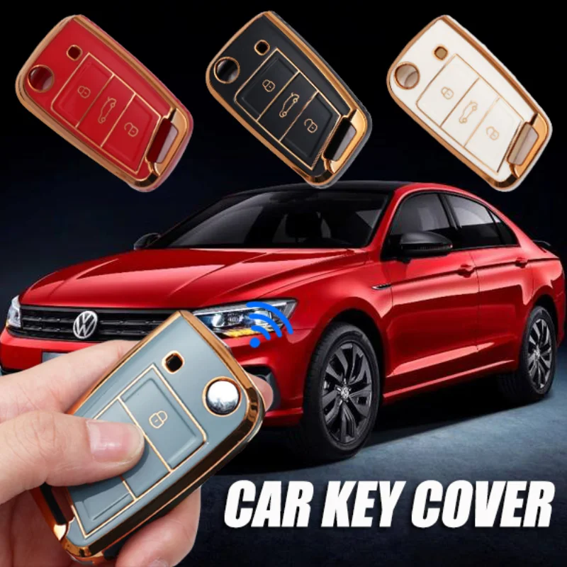 

Fashion Car Key Covers Soft TPU Auto Key Bag Full Cover for Volkswagen Golf Keychain Decoration Car Accessories